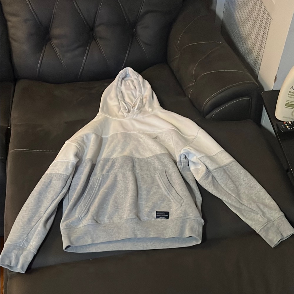 Gray and White Hoodie